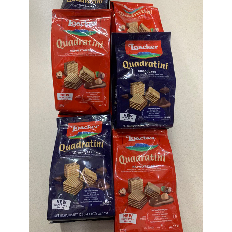 WAFER LOACKER QUADRATINI CHOCOLATE GR.125