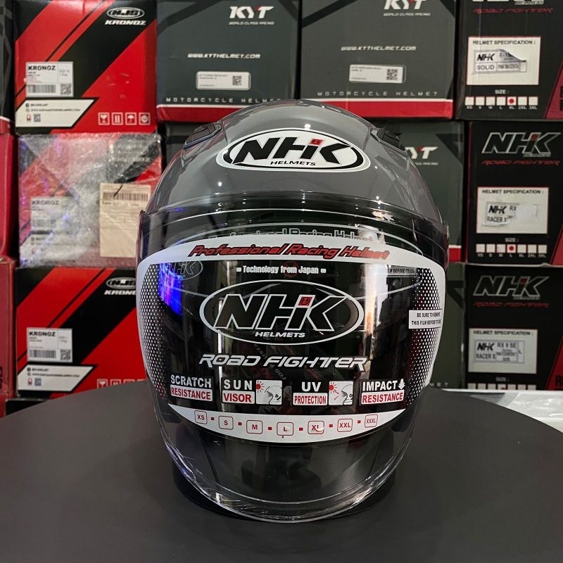 Jual Helm NHK R1 Max Grey Glossy Helm Half Face (ORIGINAL) | Shopee ...