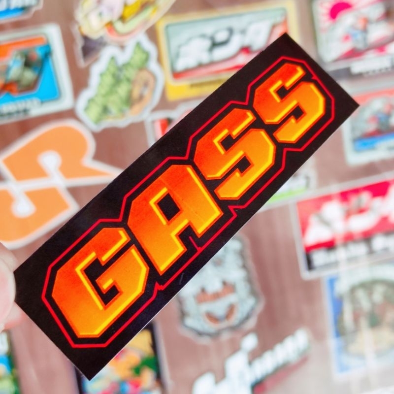 Jual Stiker GASS kotak ORANGE | Shopee Indonesia