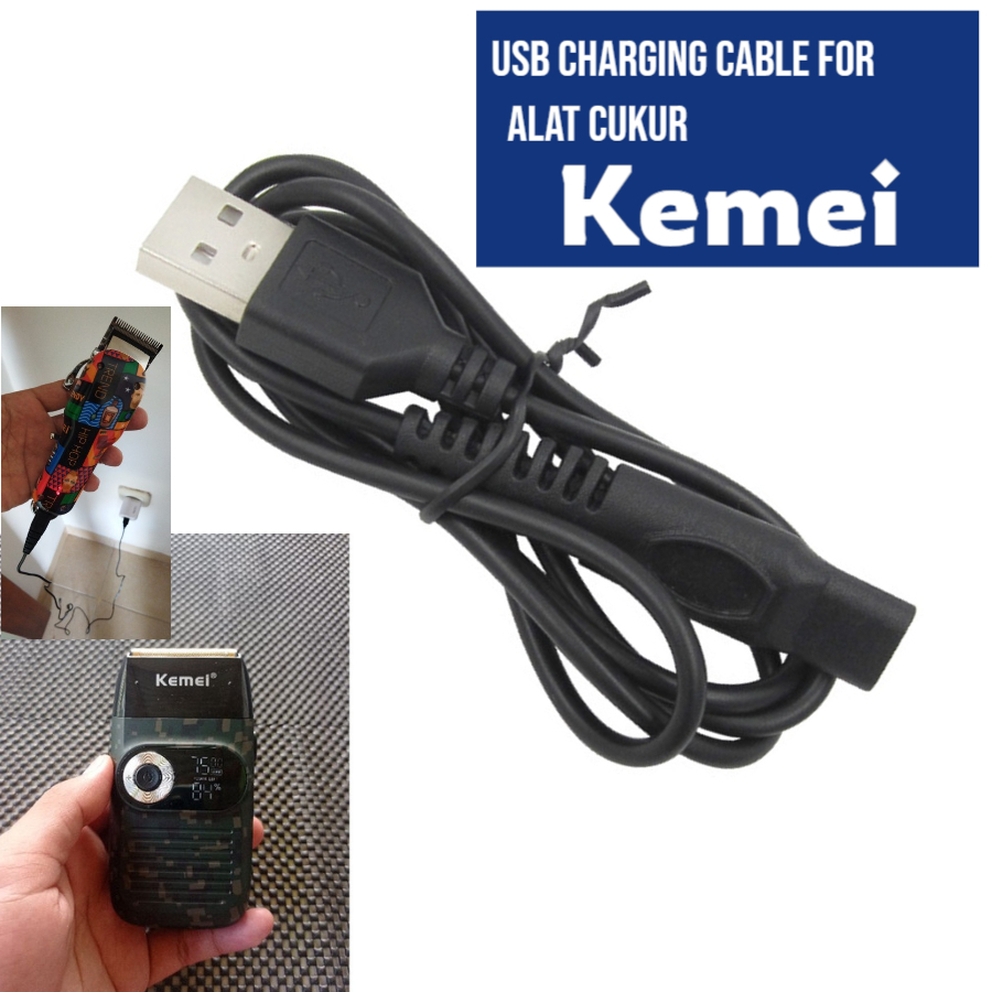 Jual Kabel Adapter Charger Usb Shaver Kemei Alat Cukur Rambut KM 2027 ...