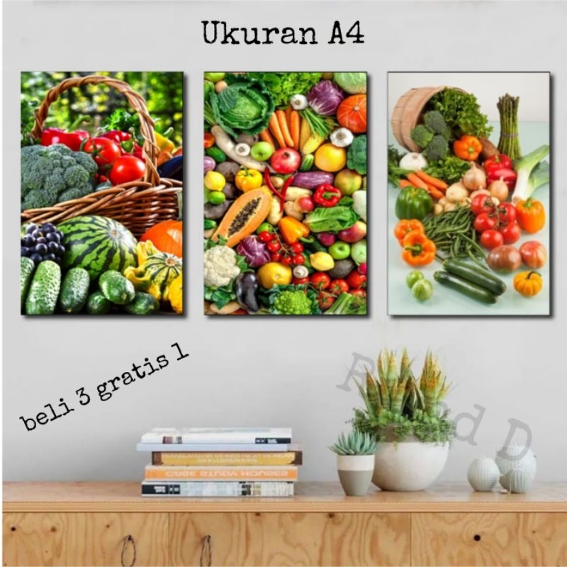 Jual Hiasan Dinding Dekorasi Dapur Gambar Makanan Ukuran 29x20 ...