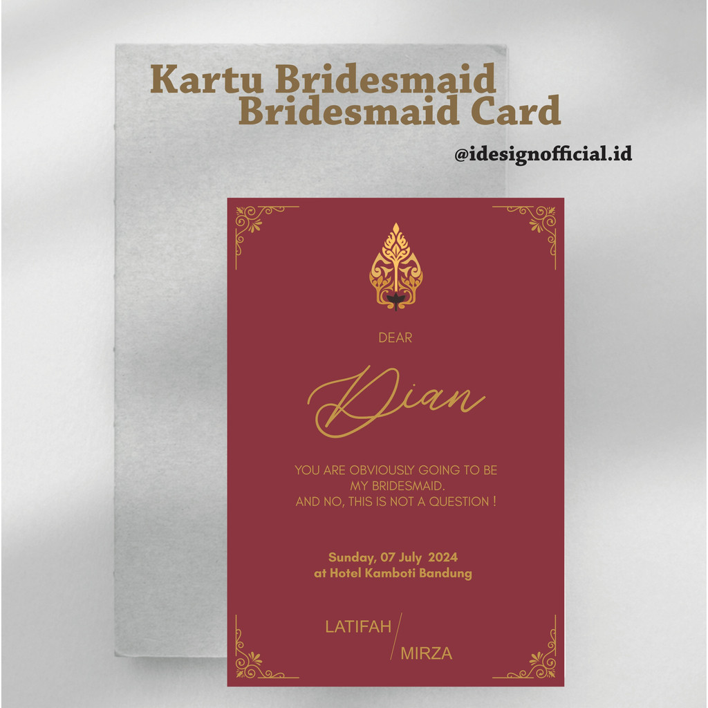 Jual Kartu Bridesmaid / Bridesmaid Card | Shopee Indonesia