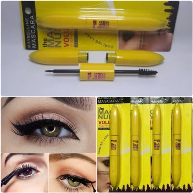 Jual MASCARA PLUS EYELINER MAYBELLIN MAGNUM 2 IN 1 WATERPROOF
