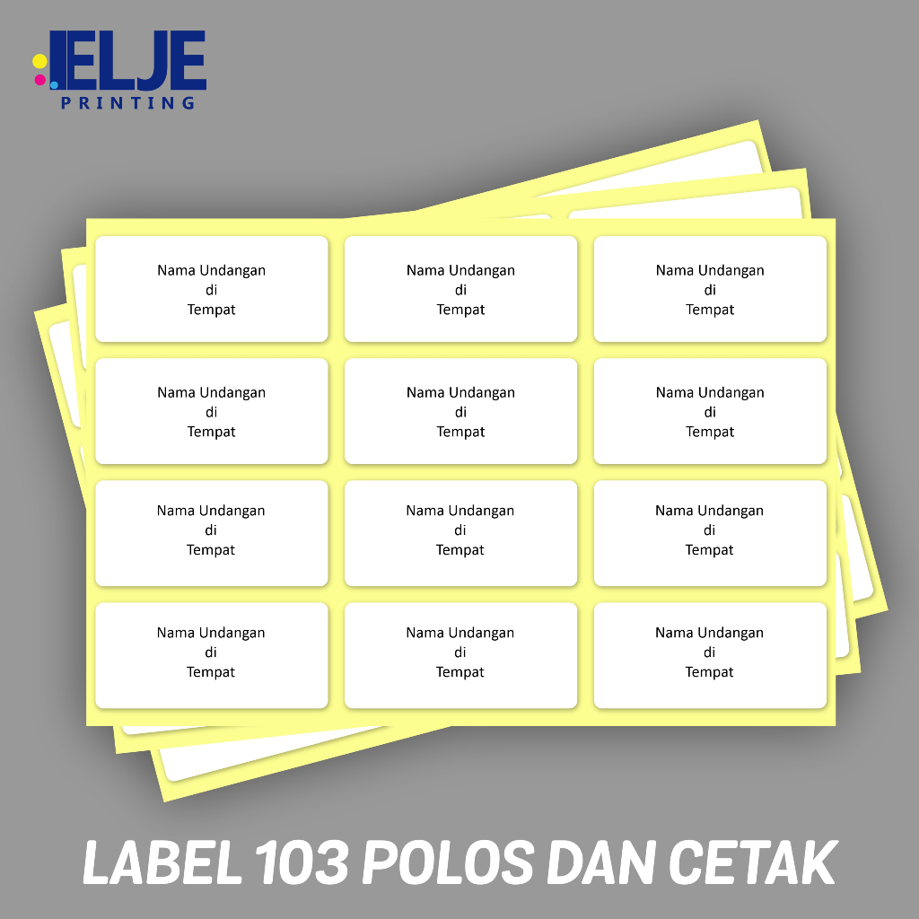 Jual Print Cetak Label Nama Undangan Pernikahan Khitanan 103 Polos