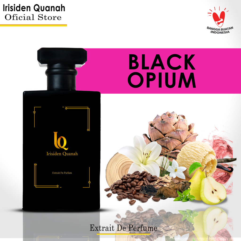 BLACK OPIUM PARFUM WANITA PRIA ORIGINAL EXTRAIT DE PARFUME IRISIDEN  QUANAH MINYAK WANGI MANIS LEMBUT BEST QUALITY 24 JAM - Main Image