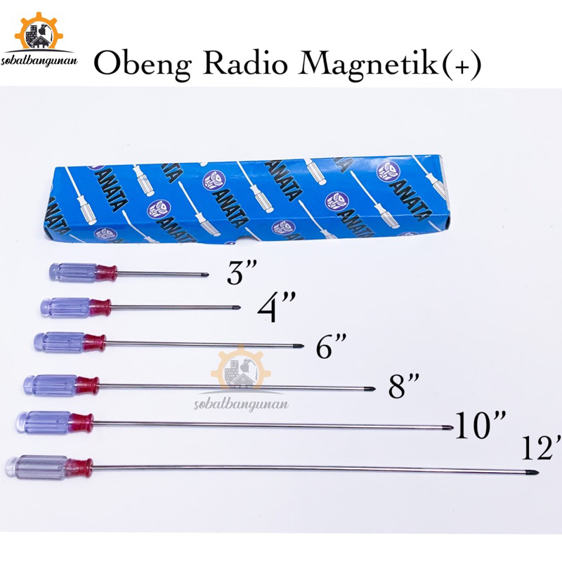 Jual Obeng Radio 3” 4” 6” 8” 10” 12” PLUS (+) MINUS (-) merk ANATA atau ...