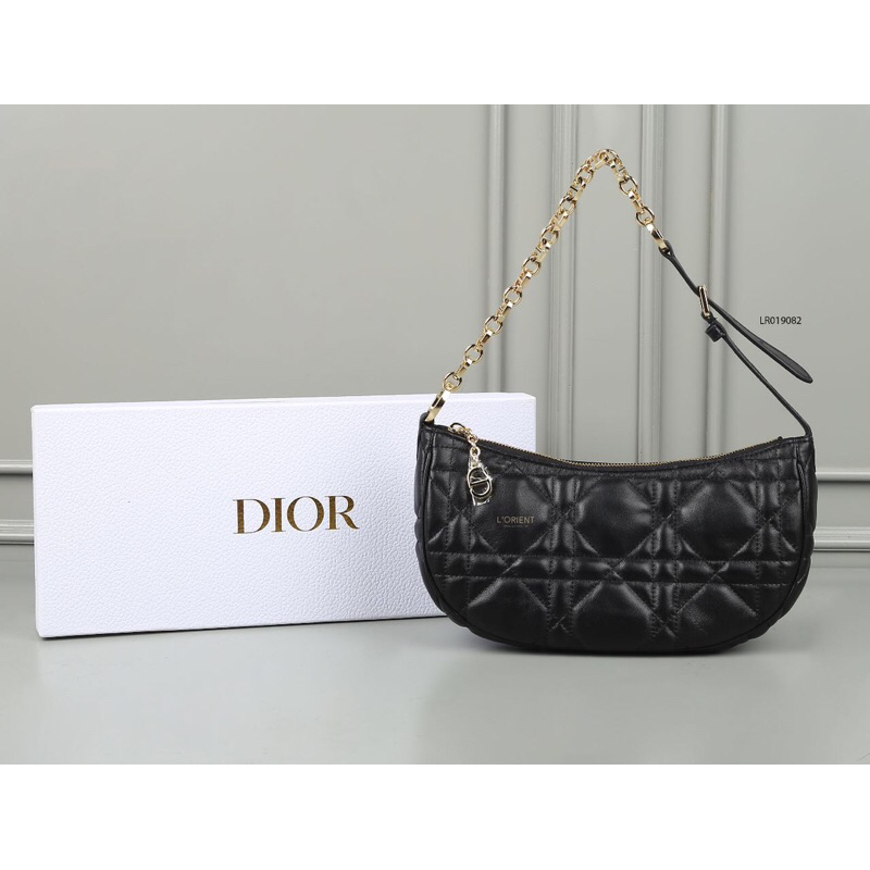 Dior - CD Lounge Bag Black Supple Macrocannage Lambskin - Women