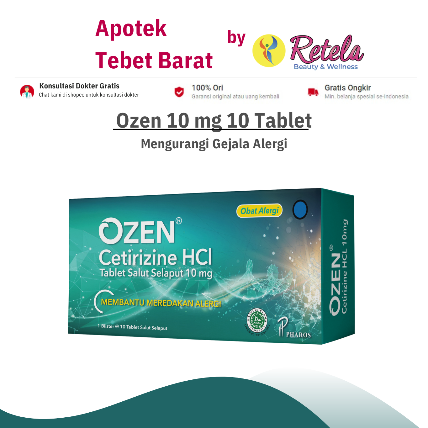 Jual Ozen Mg Blister Tablet Cetirizine Anti Histamine Anti Alergi