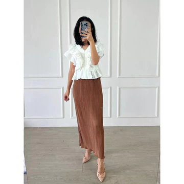 GLITTEN THE LABEL Rok Span Panjang Plisket Lidi Wavy Rok Span Plisket Wavy Rok Plisket Lidi Rok