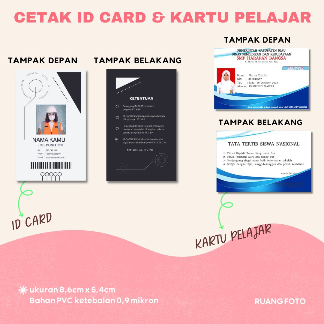 Jual Cetak Kartu Id Card Kartu Member Kartu Pelajar Kartu