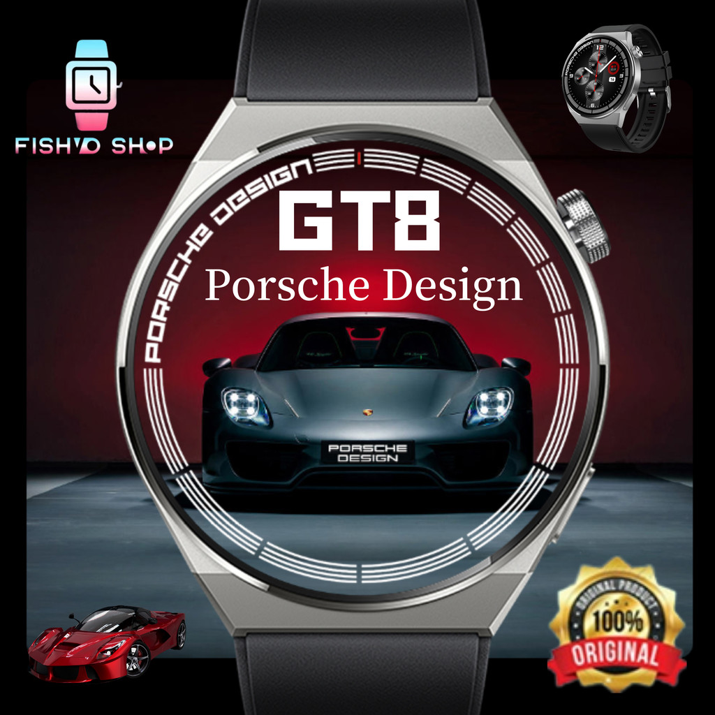 Jual Smartwatch GT8 Porsche Design jam tangan pintar layar bulat