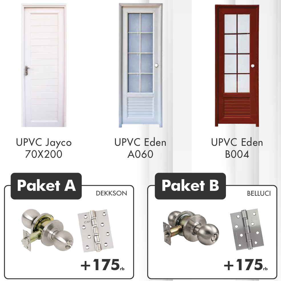 Jual PAKET PINTU UPVC KAMAR MANDI + HANDLE PINTU | Shopee Indonesia