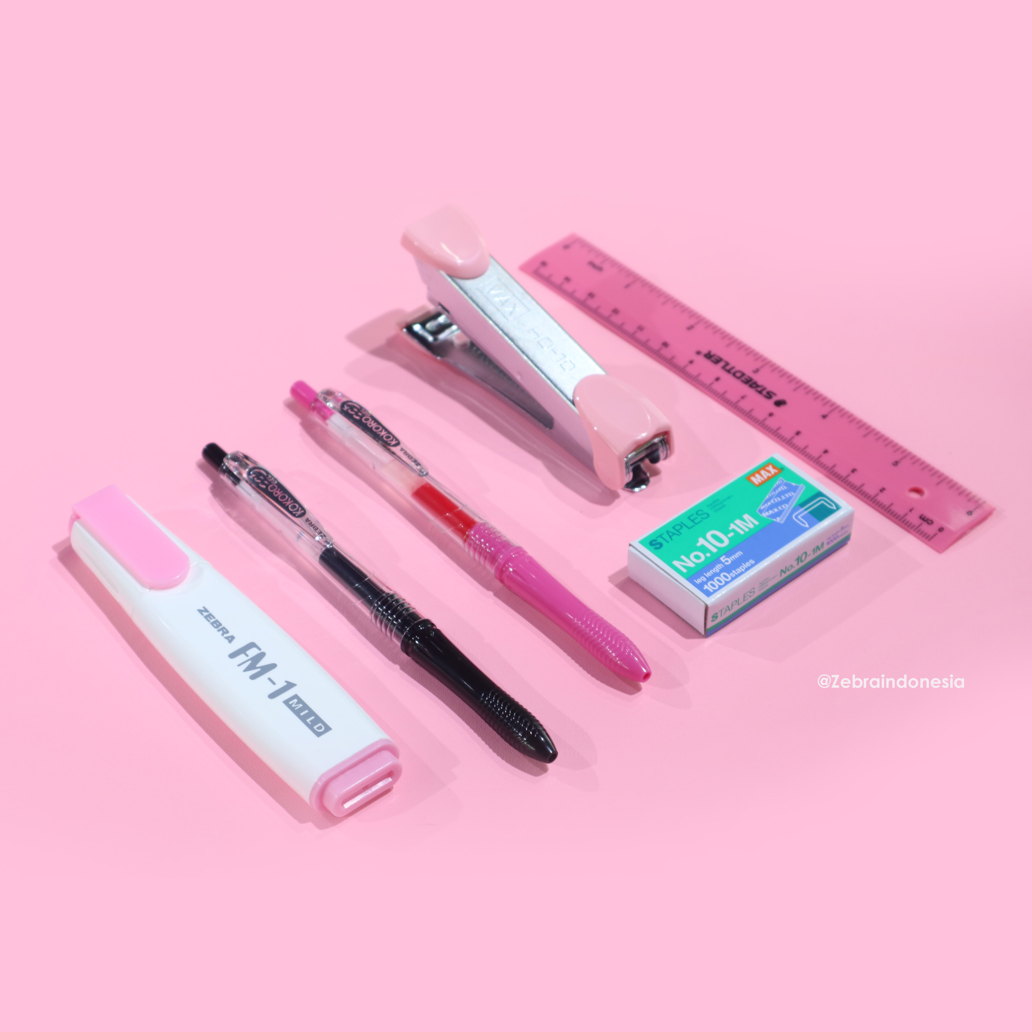 Jual ZEBRA Paket Alat Tulis 6 Kokoro Pulpen Gel Stationery Highlighter Staples Gel Pen Color