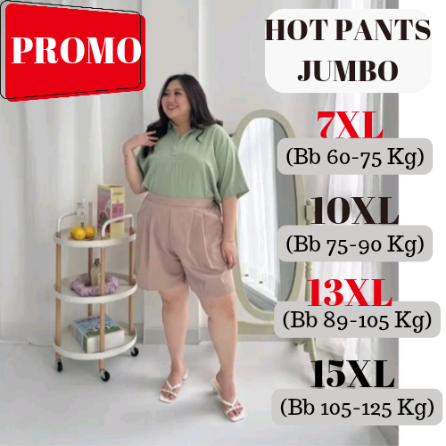 Jual CELANA PENDEK WANITA JUMBO PREMIUM BIG SIZE HOTPANTS POLOS KOREA ...