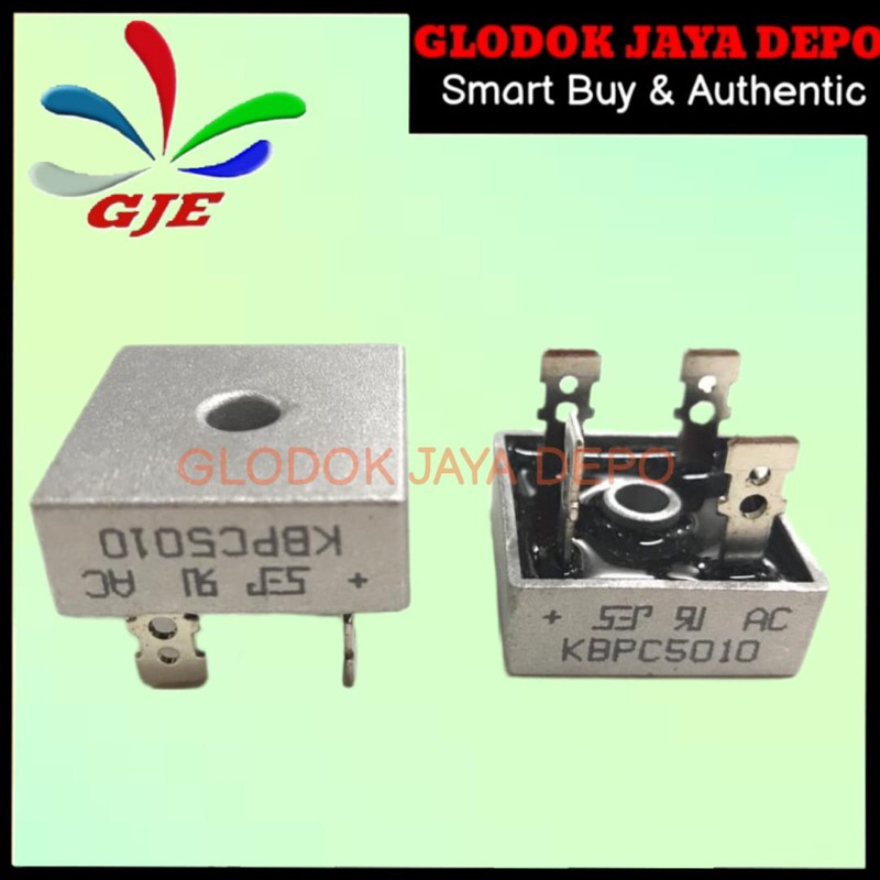 Ponte Raddrizzatore Monofase KBPC 5010 – Diodi 50A 12V, Alloggiamento Metallico