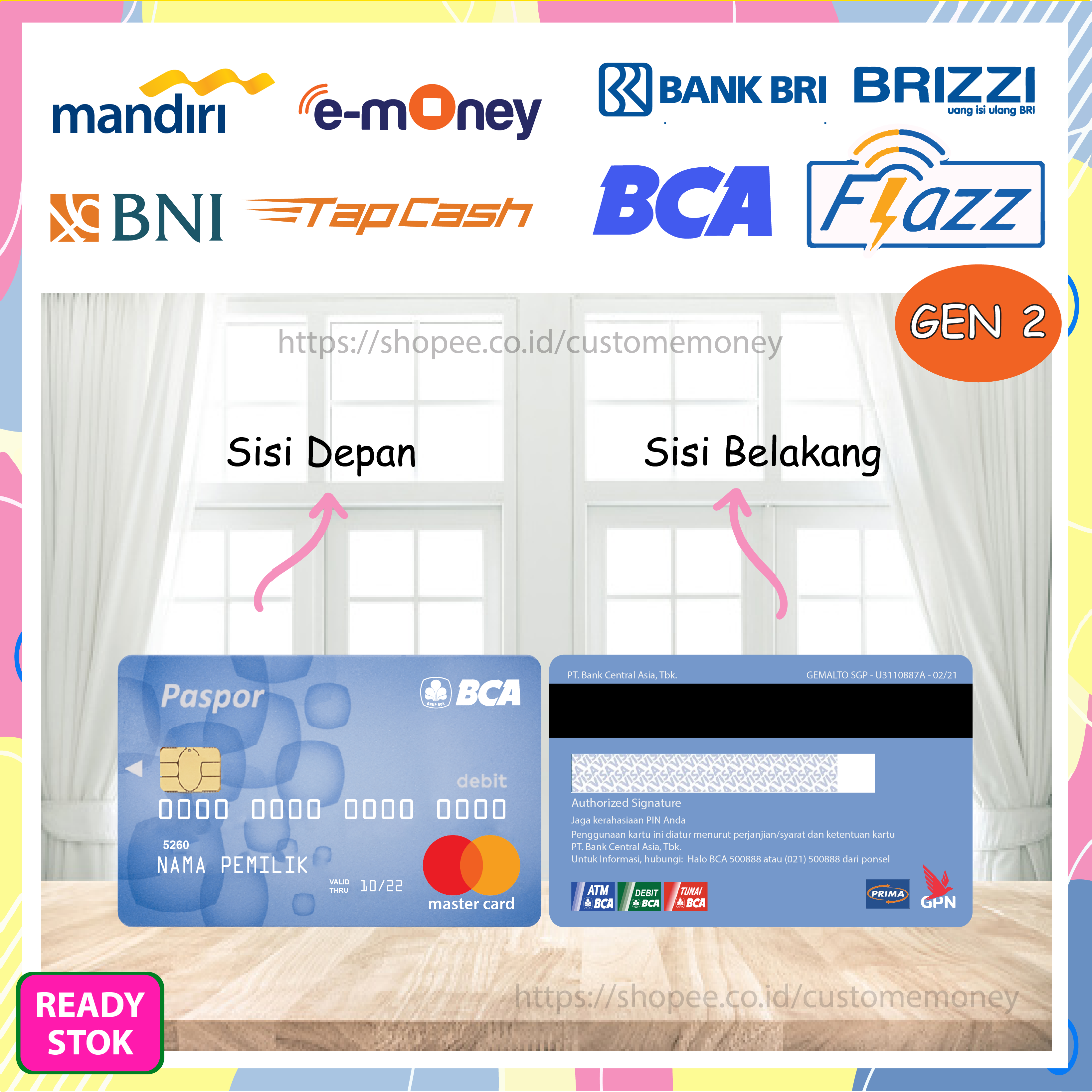 Jual Kartu Emoney Design Kartu Bca Paspor Debit Etoll E Money Mandiri