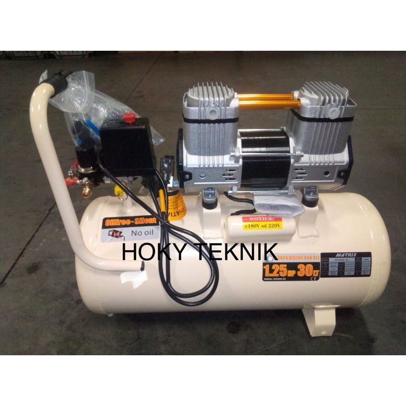 Jual Kompresor Angin Tanpa Olie 1.5HP 30 Liter Matrix OFS1000 | Shopee ...