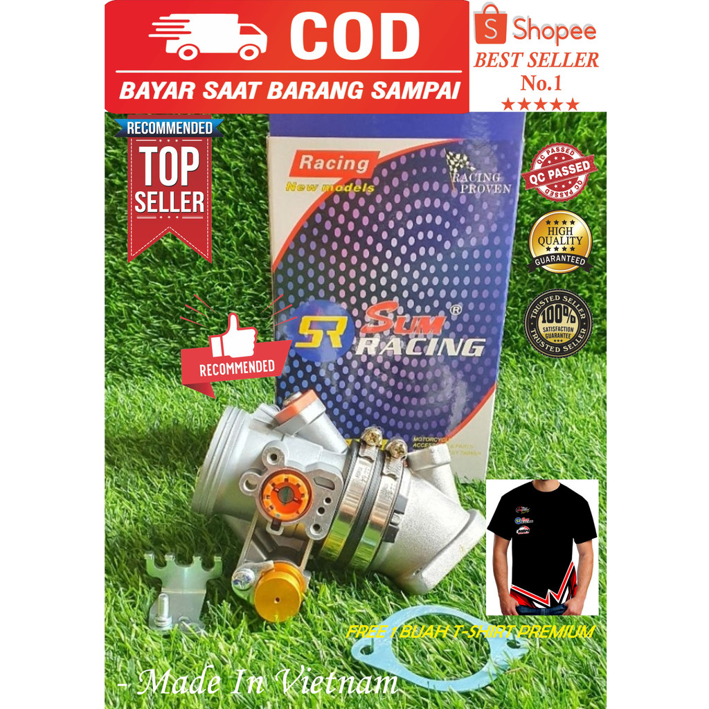 Jual THROTTLE BODY DOUBLE INJECTOR MX KING / R15V2 / NVA SIZE 42MM