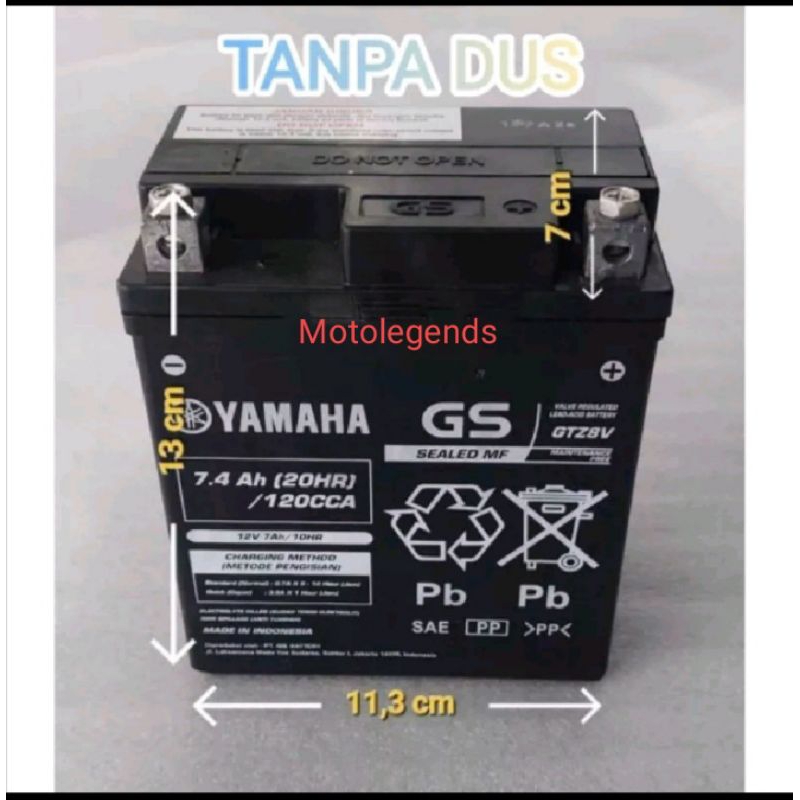 Jual Aki Kering Motor GS GTZ8V Aki GS GTZ8V/ XMAX / MT 25 / R25/ CBR