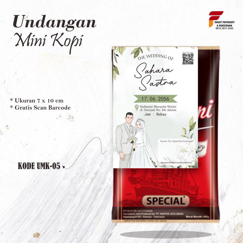 Jual Undangan Kopi, Sabun, Rokok Pernikahan Mini Murah Meriah Simple ...
