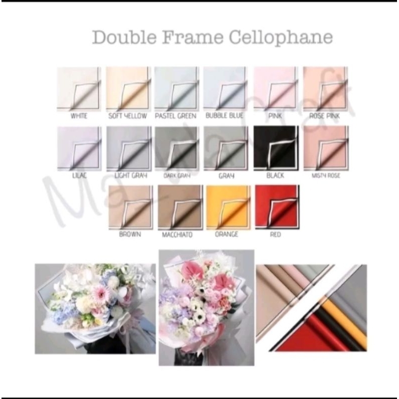 Jual Kertas Buket Cellophane Tricolor Frame(WAJIB BELI KARDUS) | Shopee ...