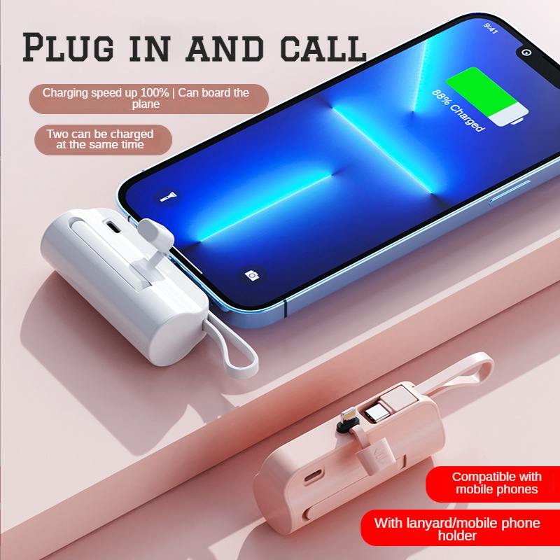 Jual ASPARK Powerbank Lightning+TypeC 2in1 5000mAh portabel mini