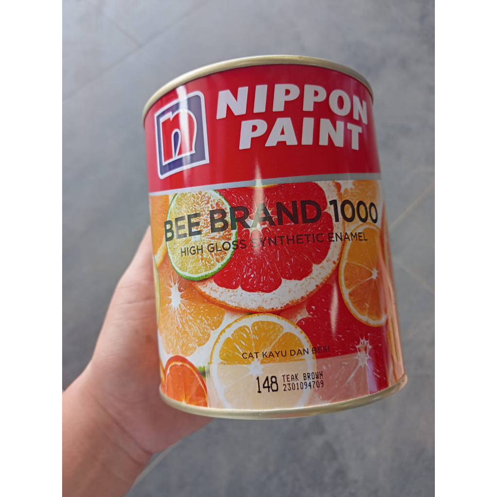 Jual CAT KAYU DAN BESI NIPPON PAINT BEE BRAND 1000 0,9 LTR 148 TEAK