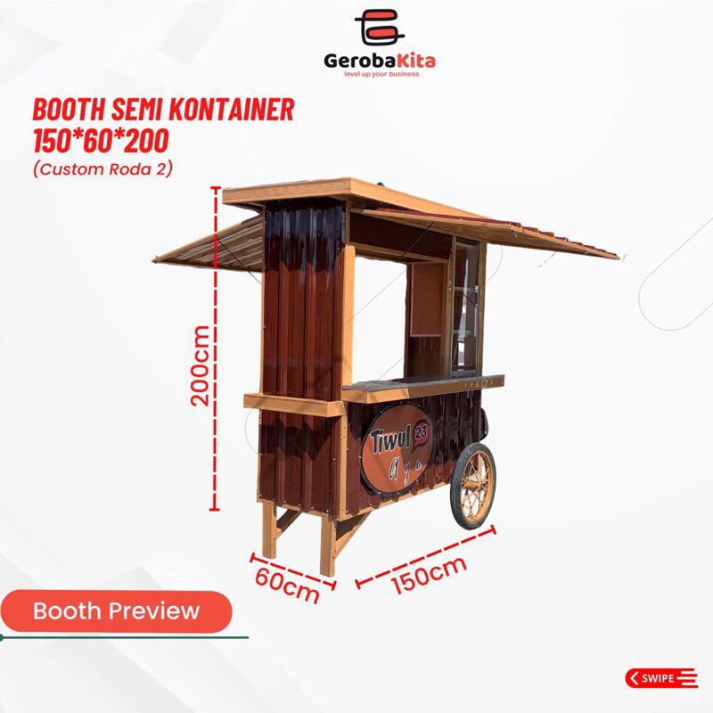 Jual Booth Semi Container Roda 2 (Custom Etalase) | Shopee Indonesia