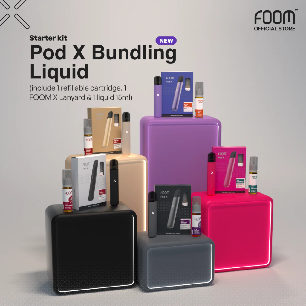 Jual Bundling Foom Pod X Space Grey Brilliant Gold Wild Purple Hot Pink Absolute