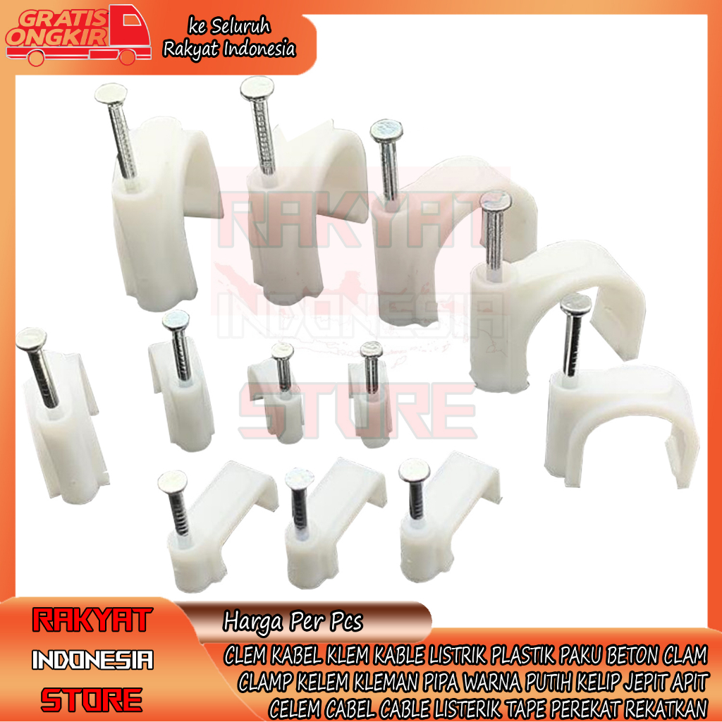 Jual Clem Pipa Klem Pipe In Inci Inch Kabel Kable Listrik Plastik Paku Beton