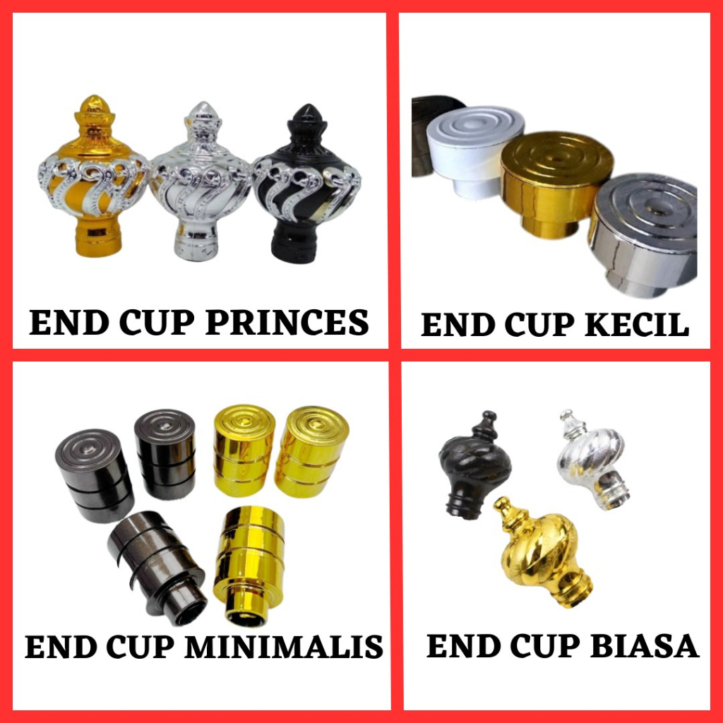 Jual End Cup Tutup Batang Gorden Endcup Penutup Tiang Gorden Penutup Rell Rollet Gorden