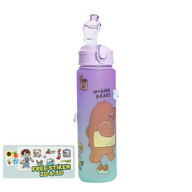 Jual Bottle Bear 900ML / Free Sticker 2D & 3D / Botol Warna Gradasi ...