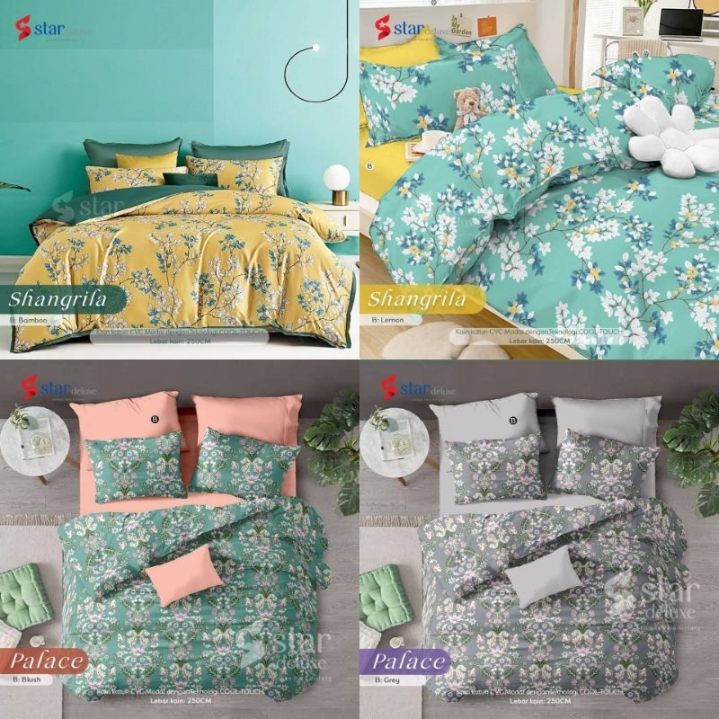 Jual BEDCOVER + SPREI KATUN LOKAL STAR MOTIF BUNGA Shopee Indonesia