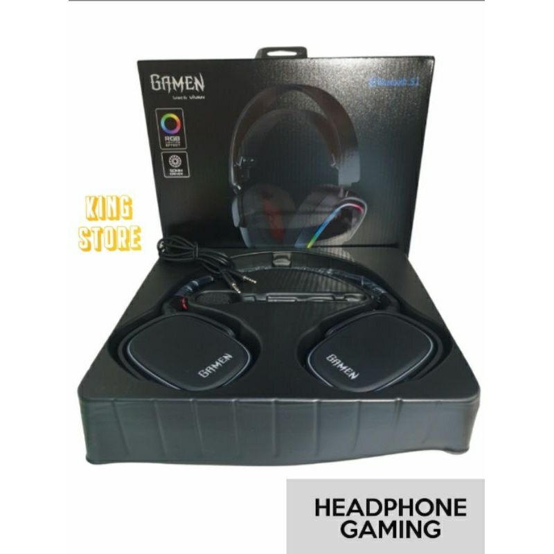 Jual GAMEN wireless Gaming Headset Shadow Headphone Bluetooth RGB ...