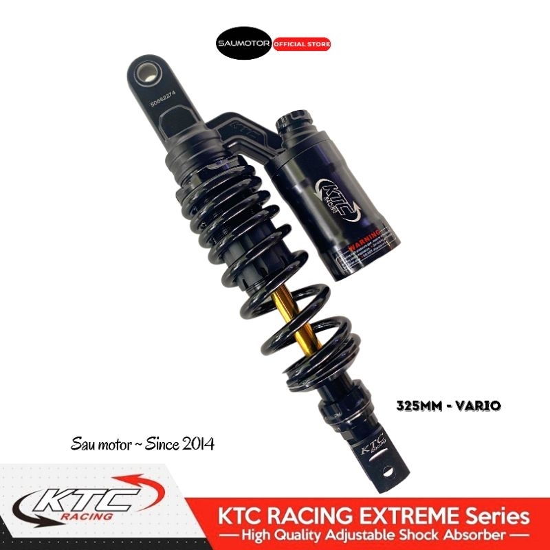 Jual Shock KTC Extreme New 325 Mm Vario 125/150 Tangkai Panjang Black ...