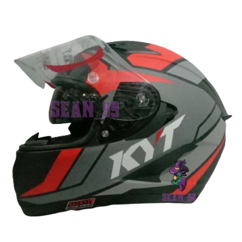 Jual HELM KYT FALCON FR RAID BLACK RED FLO DOFF FULL FACE DOUBLE