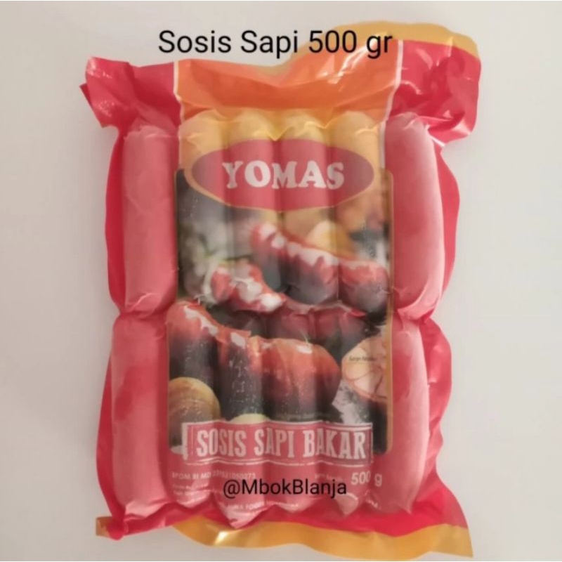 Jual Sosis Sapi Yomas 500 Gr, Sosis Sapi Bakar Halal Enak | Shopee ...