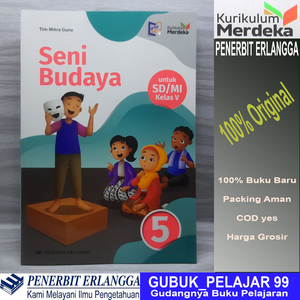 Jual Seni Budaya Kelas 5 SD/MI Erlangga Kurikulum Merdeka Penulis: Tim ...