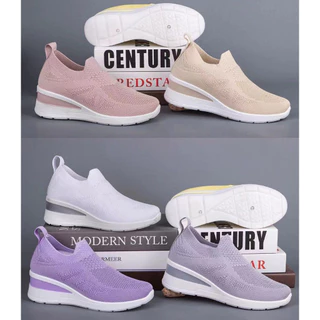 M&M Sepatu Sneakers Wanita Flyknit Korea Empuk