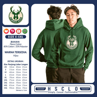 Jual Hoodie-Basket-NBA-Milwaukee-Bucks-HIJAU Harga Terbaik