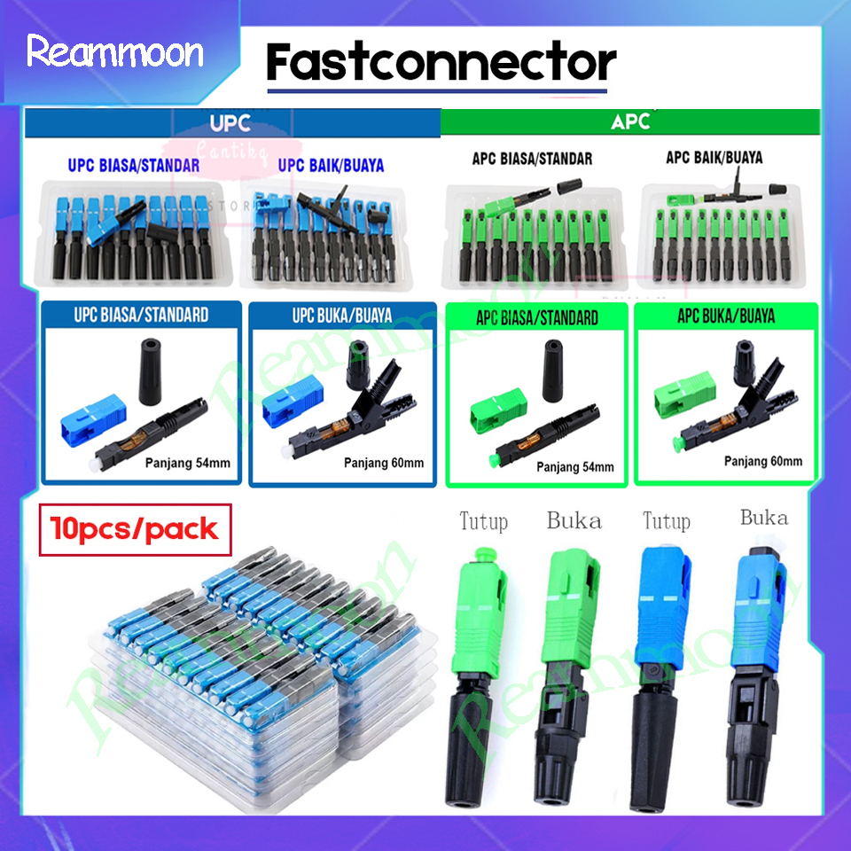 Jual Fasconector Fiber Optic FTTH Konektor SC UPC/APC 10PCS Fiber Optic ...