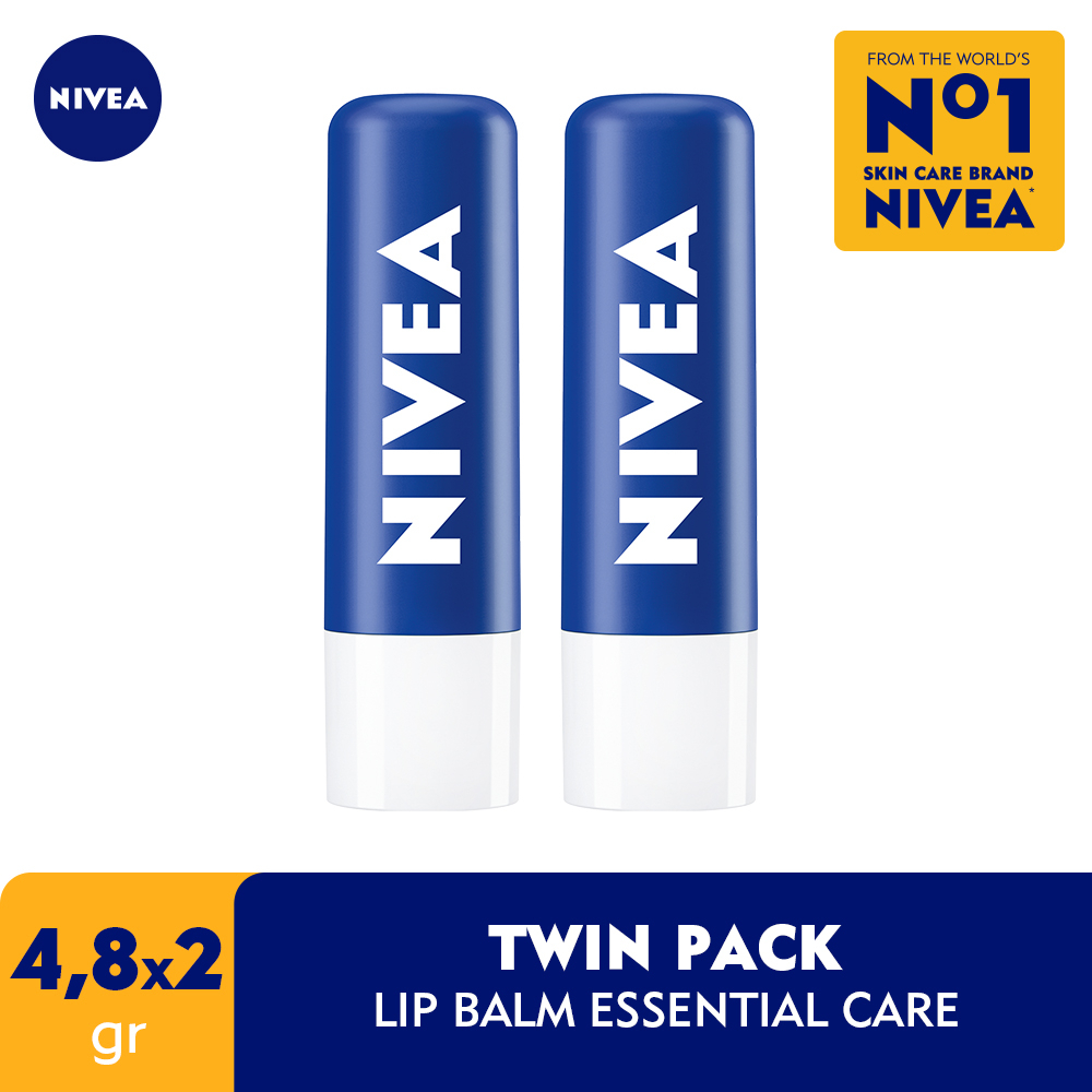 Jual NIVEA Lip Balm Original Essential Care 4.8 Gr Twinpack | Shopee ...