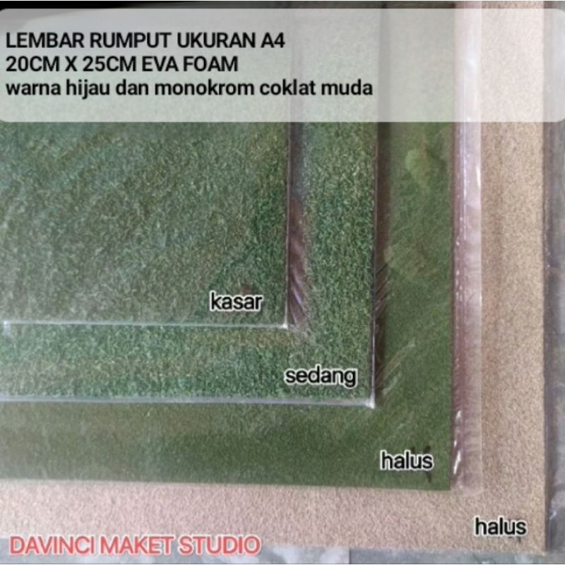 Jual A4 Eva Rumput Lembar Halus Sedang Kasar Lembaran Maket Diorama 20 ...