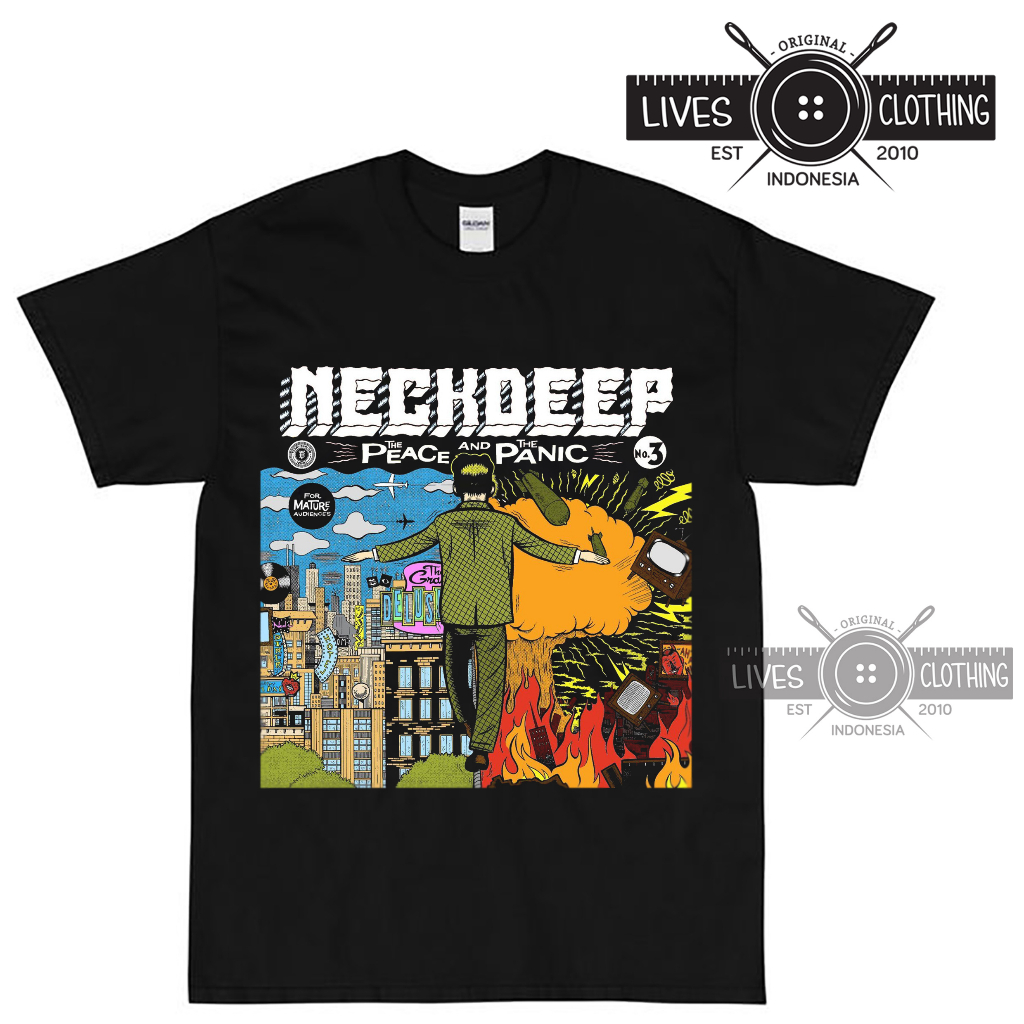 Jual KAOS PREMIUM BAND NECKDEEP THE PEACH AND THE PANIC / PUNK NECK