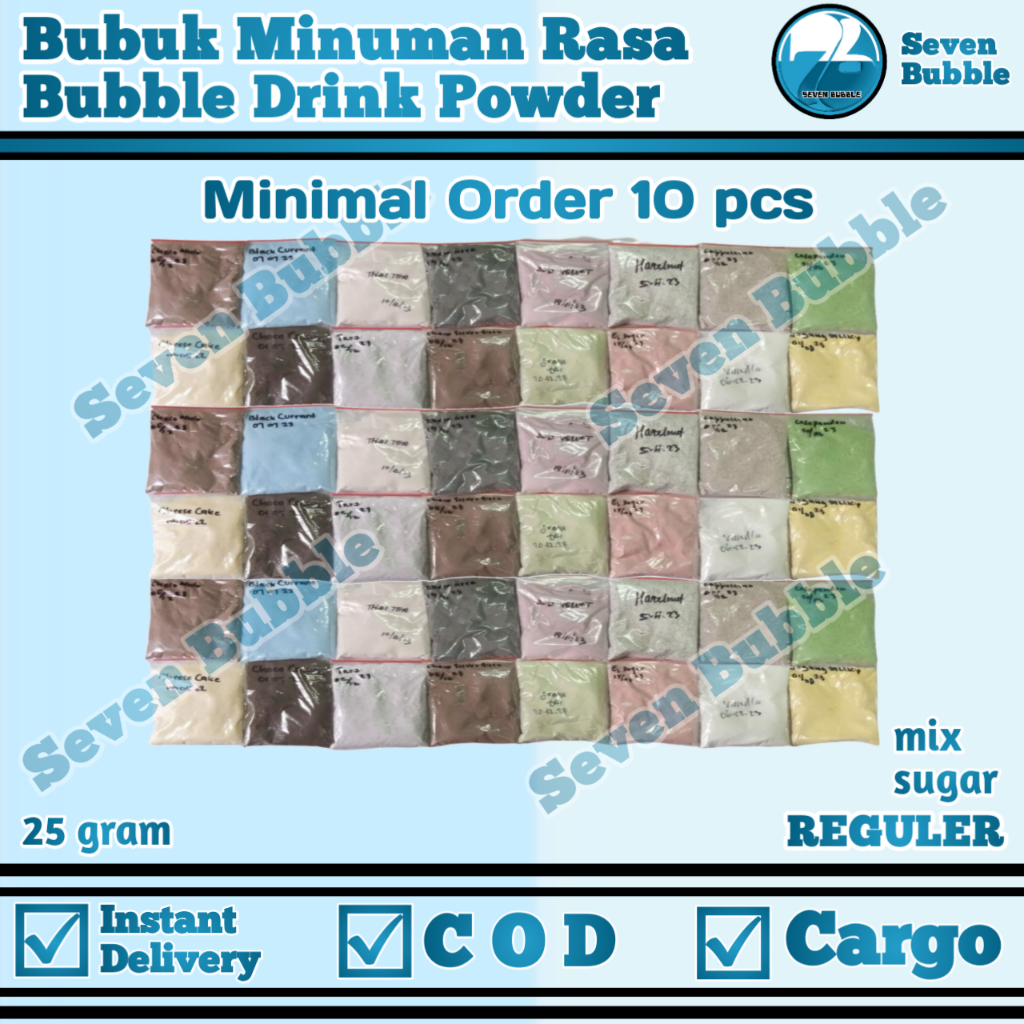 Jual Bubuk Minuman Rasa 25gr Serbuk Minuman Boba Kekinian Murah ...