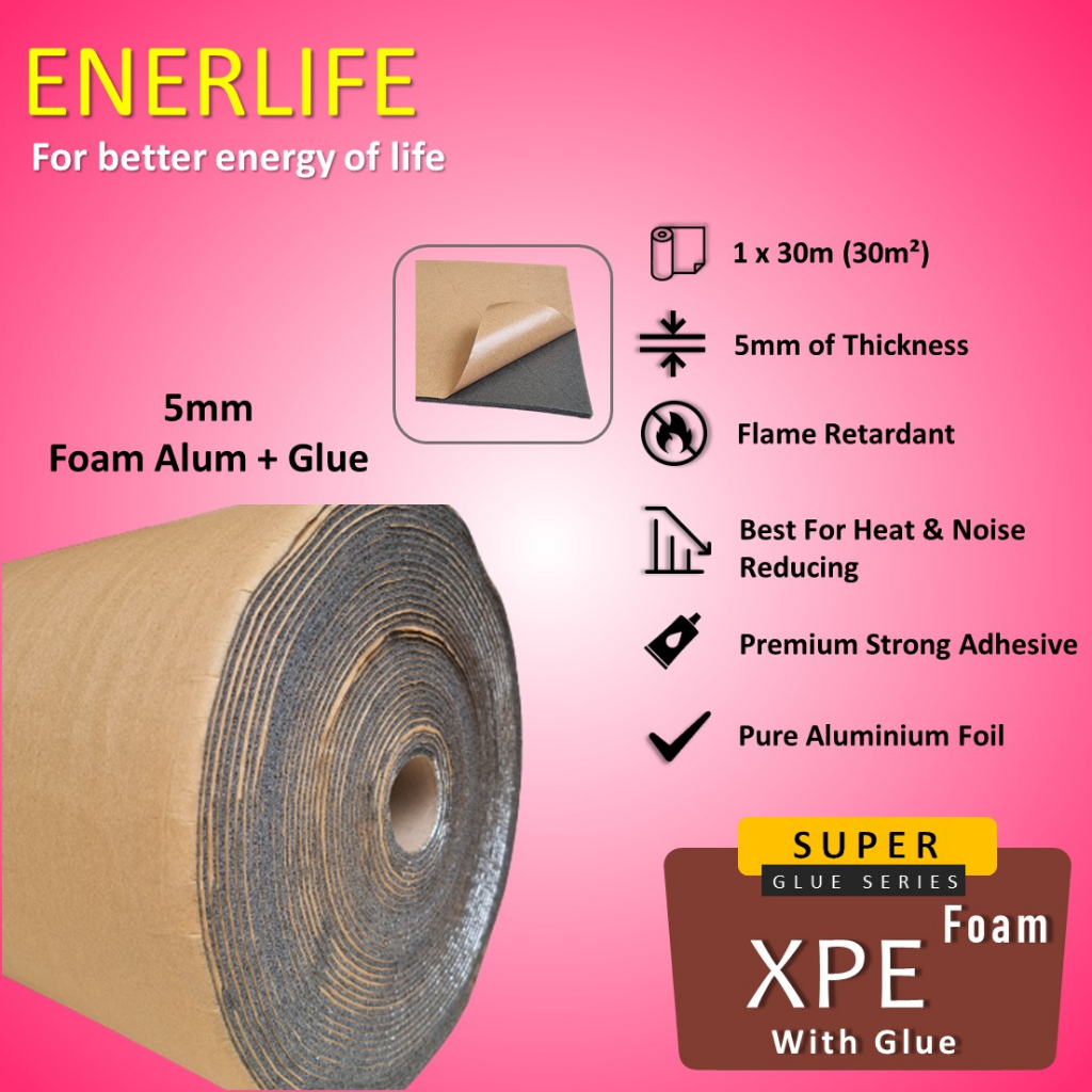 Jual Peredam Panas Aluminium Xpe Foam Busa Lem Enerlife Tebal Mm S