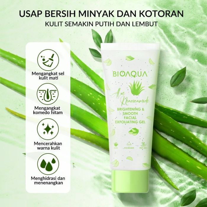 Jual ORIGINAL BIOAQUA Exfoliating Gel Scrub Peach - Aloe Niacinamide ...