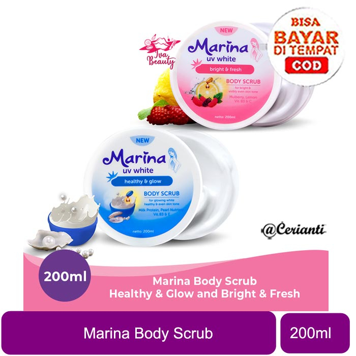 Jual Ml Body Scrub Bpom Marina Uv White Healthy Glow Body Scrub Marina Uv White