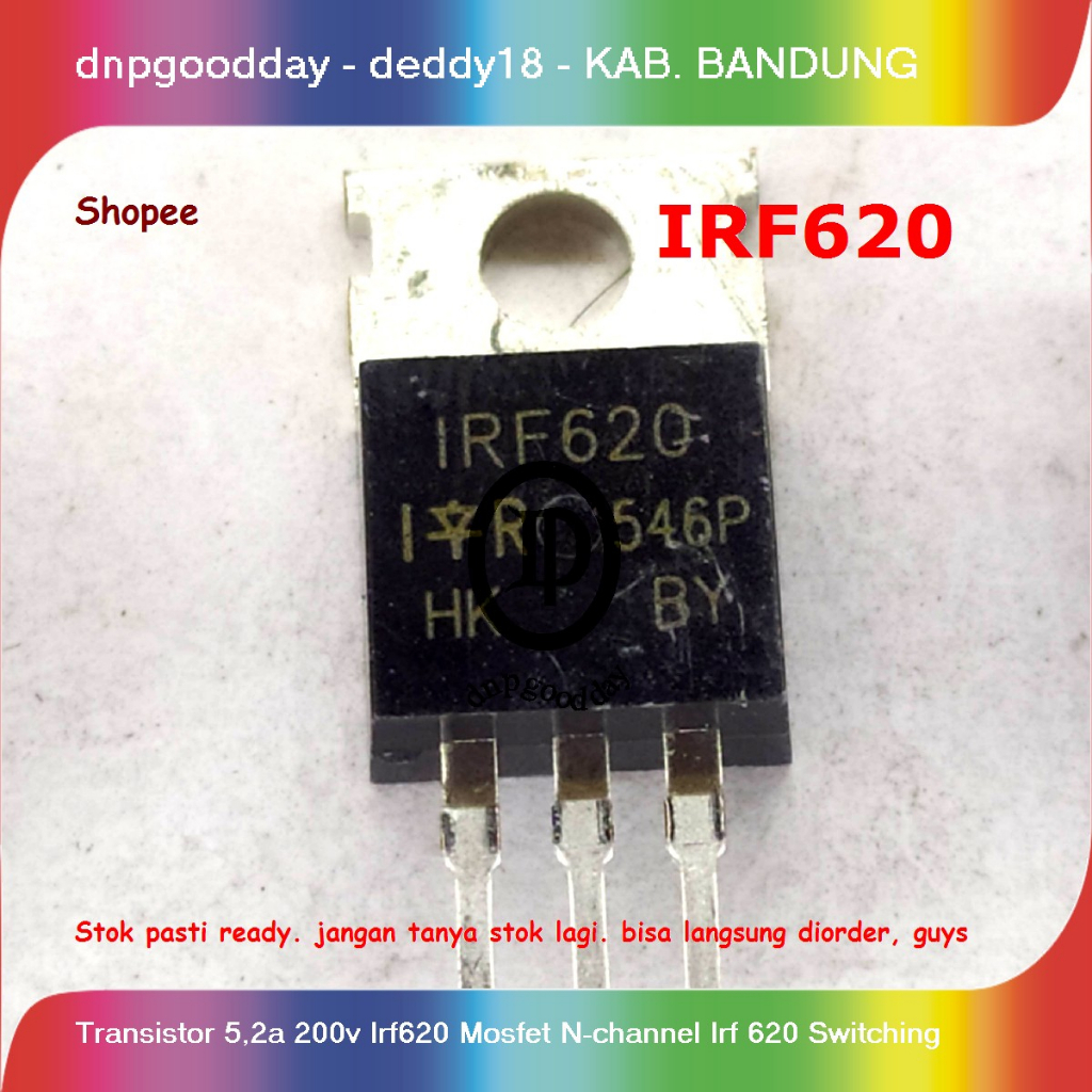 Jual Transistor 5,2a 200v Irf620 Mosfet N-channel Irf 620 Switching