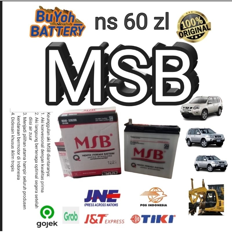 Jual Aki MSB ns60l 46b24l 12v 45ah 12v45ahnissan grand livina daihatsu ...